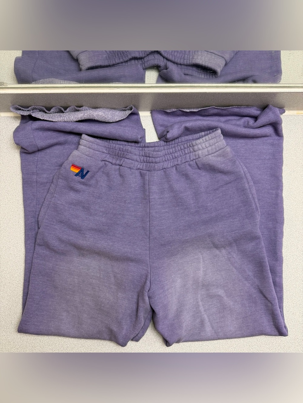 Aviator Nation Wide Leg Sweatpants in Faded Grape - Picture 3 of 7